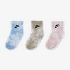 Nike Baby Tie-Dye Gripper Socks (3 Pairs) - Multi-Color