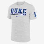 Duke Blue Devils Velocity Baseball Wordmark Stack Men's Nike Dri-FIT College T-Shirt - White