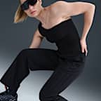 Pants deportivos de jacquard a rayas de tiro medio holgados para mujer Nike Sportswear