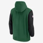 Chamarra Nike de la NFL con gorro de medio cierre para hombre New York Jets Sideline Pre-Game Player