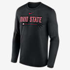 Ohio State Courtside Basketball Shootaround Legend Men's Nike Dri-FIT College Long-Sleeve T-Shirt - Black