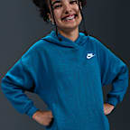 Sudadera con gorro sin cierre oversized para niños talla grande Nike Sportswear Club Fleece