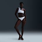 Top de bikini asimétrico para mujer Terry Nike Swim Swoosh Link