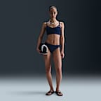 Midkini con cuello en V para mujer Nike Swim Effortless Essential