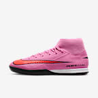 Chaussure de foot en salle montante Nike Mercurial Superfly 10 Academy - Magic Flamingo/Total Crimson/Noir