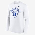Playera de manga larga universitaria Nike Dri-FIT para hombre Duke Courtside - Blanco
