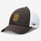 Gorra de rejilla Nike de la MLB ajustable para hombre San Diego Padres Evergreen Club - Marrón