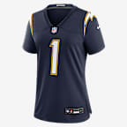 Jersey Nike de la NFL Game para mujer Quentin Johnston, Los Angeles Chargers - Azul marino