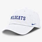 Kentucky Wildcats Core Club Mascot Wordmark Men's Nike College Adjustable Hat - White