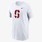 Playera universitaria Nike para hombre Stanford Cardinal Primetime Logo - Blanco