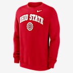 Sudadera de cuello redondo sin cierre universitaria Nike para hombre Ohio State Buckeyes Arched Seal