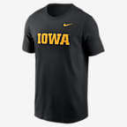 Iowa Hawkeyes Primetime Wordmark Men's Nike College T-Shirt - Black