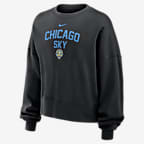 Sudadera de cuello redondo Nike de la WNBA para mujer Chicago Sky Phoenix Fleece - Negro