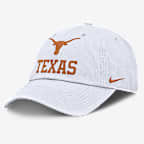 Gorra Nike universitaria ajustable para hombre Texas Sideline Club Gameday - Blanco