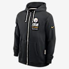 Pittsburgh Steelers Sideline Standard Issue Men's Nike Dri-FIT NFL Full-Zip Hoodie - Black
