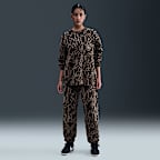 Nike Sportswear Phoenix Fleece Women's High-Waisted Oversized Printed Sweatpants - Black/Ironstone/Black/Black
