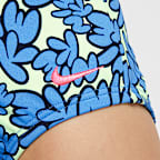 Traje de baño de una pieza de manga larga para niña talla pequeña Nike Swim