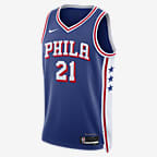 Jersey Nike Dri-FIT Swingman de la NBA para hombre Joel Embiid Philadelphia 76ers 2023/24 Icon Edition - Azul enérgico