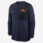Playera de manga larga Nike Dri-FIT de la NFL para hombre Denver Broncos Sideline Coach