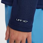 Playera de manga larga Dri-FIT para niño talla grande Nike Swim Hydroguard