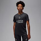 Playera de fútbol de manga corta Jordan Dri-FIT para niños talla grande Paris Saint-Germain Strike Fourth