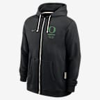 Sudadera con gorro universitaria Nike Dri-FIT de cierre completo para hombre Oregon Sideline Standard Issue - Negro
