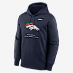 Sudadera con gorro sin cierre Nike Therma de la NFL para hombre Denver Broncos - Azul marino