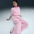 나이키 스포츠웨어 칠 포플린 여성 미드라이즈 루즈 스트라이프 팬츠