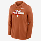 Texas Sideline Men's Nike Dri-FIT College Long-Sleeve Hooded Top - Burnt Orange