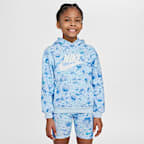 Sudadera con gorro sin cierre estampada para niños talla pequeña Nike Flow-Ral - Tinte azul
