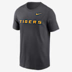 Playera universitaria Nike para hombre LSU Tigers Primetime Wordmark - Antracita