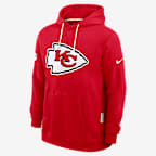 Sudadera con gorro sin cierre Nike Dri-FIT de la NFL para hombre Kansas City Chiefs Initial Home Sideline - Rojo