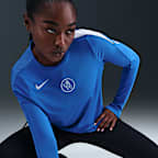FC Chelsea Strike Third Nike Dri-FIT Total 90 Fußballoberteil aus Strickmaterial mit Rundhalsausschnitt (Damen)
