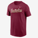 Playera universitaria Nike para hombre Florida State Seminoles Baseball Wordmark - Granate