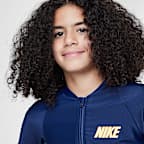 Playera de manga larga con cierre Hydroguard para niño talla grande Nike Swim 3-D Swoosh