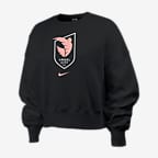 Sudadera de cuello redondo Nike de la NWSL para mujer Angel City FC Phoenix Fleece - Negro