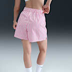 나이키 스포츠웨어 칠 포플린 여성 미드라이즈 루즈 스트라이프 쇼츠