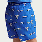 Conjunto de playera de manga larga y short para niño talla pequeña Nike Swim