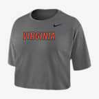 Nike College Dri-FIT (Virginia) Women's Crop T-Shirt - Dark Grey Heather