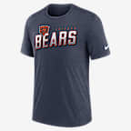 Playera Nike de la NFL para hombre Chicago Bears - Azul marino jaspeado
