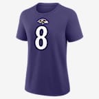 Lamar Jackson Baltimore Ravens Women's Nike NFL T-Shirt - Purple