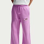 Pants con logotipo de  tiro alto de pierna ancha para mujer Nike Sportswear Phoenix Fleece