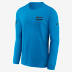 Carolina Panthers Sideline Team Issue Men's Nike Dri-FIT NFL Long-Sleeve T-Shirt - Blue