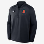 Detroit Tigers Authentic Collection Men's Nike Dri-FIT MLB 1/2-Zip Long-Sleeve Top - Navy