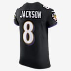 Jersey de fútbol americano Nike Dri-FIT de la NFL Elite para hombre Lamar Jackson Baltimore Ravens