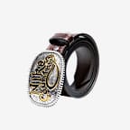 Cinturón de cuero en relieve de hebilla de placa para hombre Nike Country