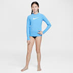 Playera Hydroguard de manga larga para niña talla grande Nike Swim