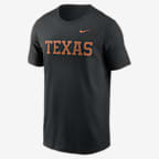 Texas Longhorns Primetime Evergreen Wordmark Men's Nike College T-Shirt - Black