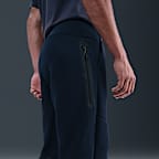 Calças de lã cardada com bainha aberta Nike Tech para homem