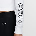 เสื้อยืดเอวลอยแขนยาว Dri-FIT ผู้หญิง Nike Pro